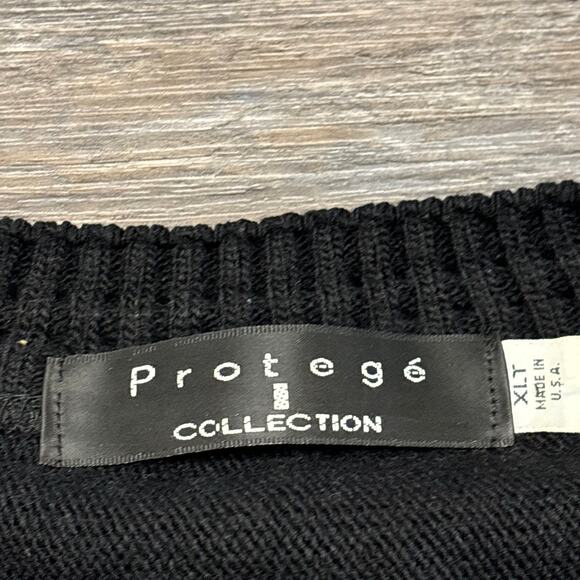 Vintage 90s Protege Collection Black Brown Mens XLT Coogi Style Grandpa Sweater‎ - Picture 4 of 8